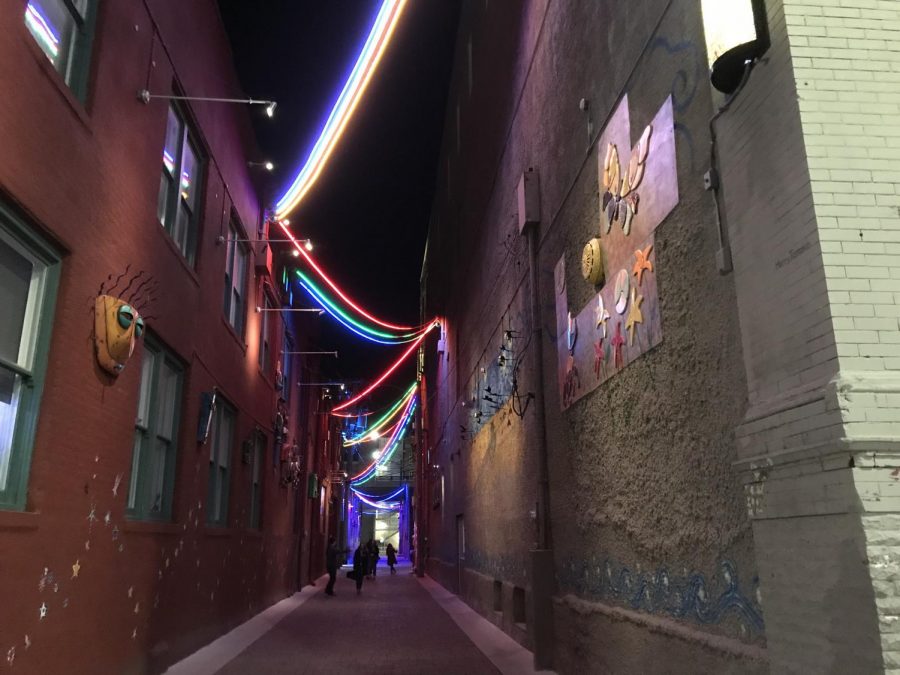 These multicolored strings of lights are an iconic spot for memorable pictures in downtown Lincoln. Located right next to Ivanna Cone, many All-State musicians enjoyed their time off by having an ice cream here.