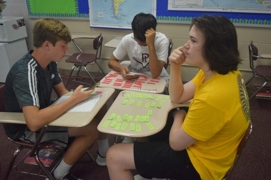PLHS Spanish two students participating in a class activity.