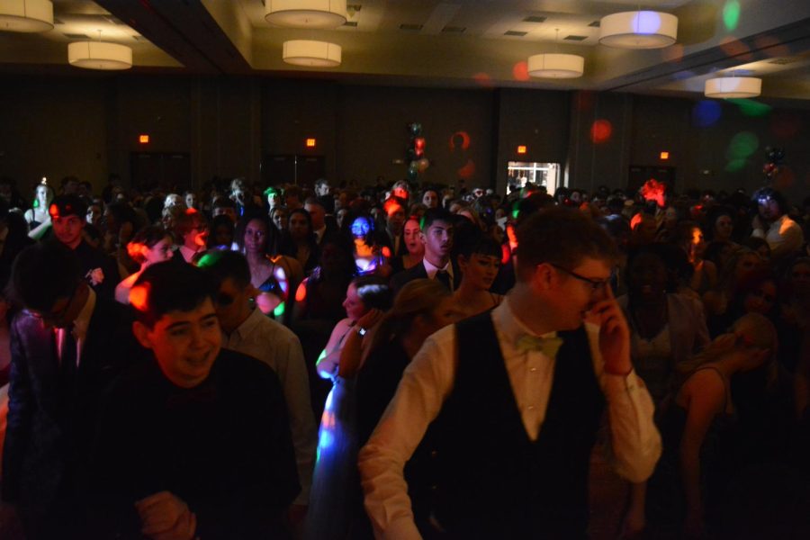 Students at prom dance and enjoy themselves at the Beardmore Event Center.