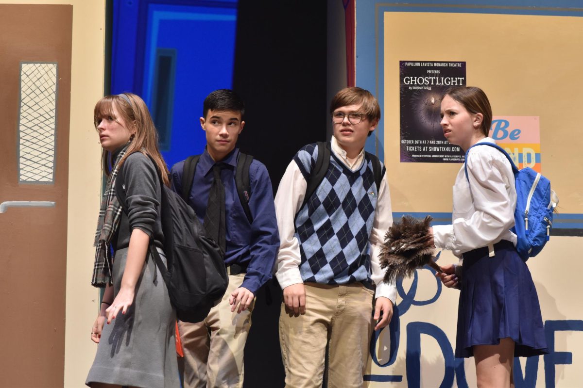 Actors in the theater department perform in the 2023 fall play, Ghostlight.