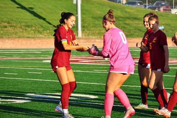 The girls soccer team defeats Omaha South on senior night 6-0. The team recognized five seniors including Romy Olson and Adeline Bosiljevac pictured.
